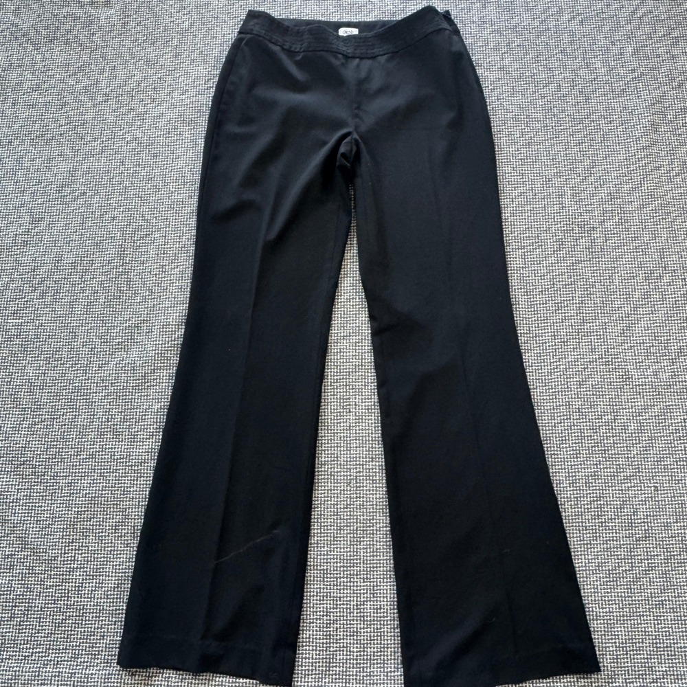 Cache Black Wide Leg Dress Pants Womens Size 2 Side Zip Career Trousers